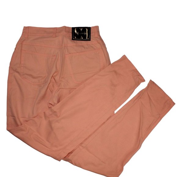 Escada Womens Pants 36 Peach Pink Straight Fit Crop Ankle Stretch Denim Jeans - Picture 2 of 10